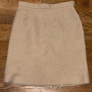 Prada. Beige Wool Pencil Skirt. Size Medium.